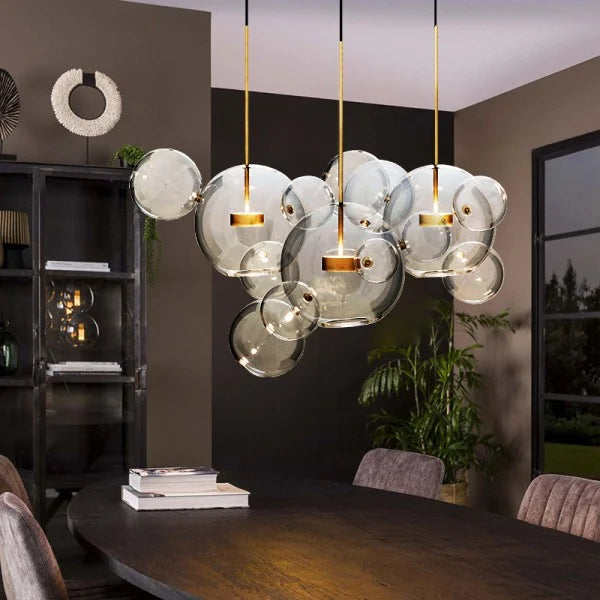 Suspension OrbisGlow Moderne en Verre Sphérique, Plusieurs Tailles