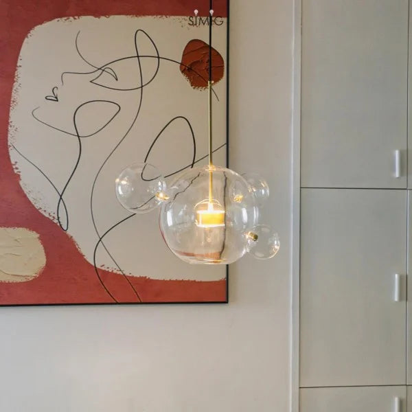 Suspension OrbisGlow Moderne en Verre Sphérique, Plusieurs Tailles