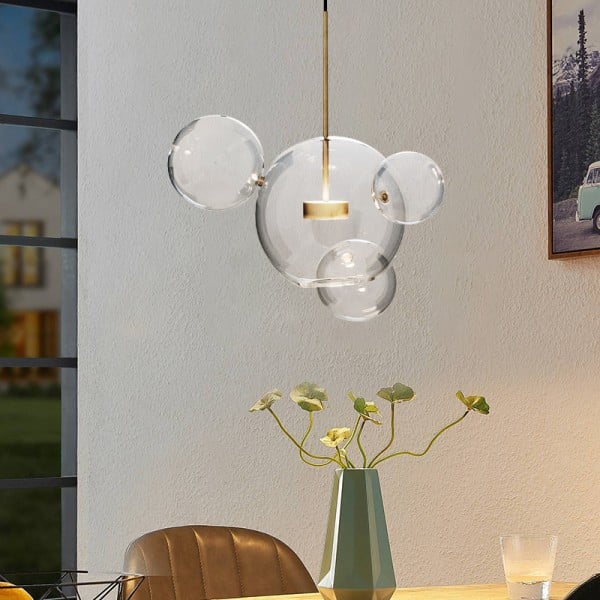 Suspension OrbisGlow Moderne en Verre Sphérique, Plusieurs Tailles