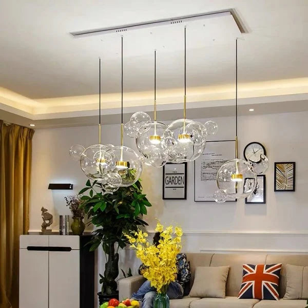 Suspension OrbisGlow Moderne en Verre Sphérique, Plusieurs Tailles