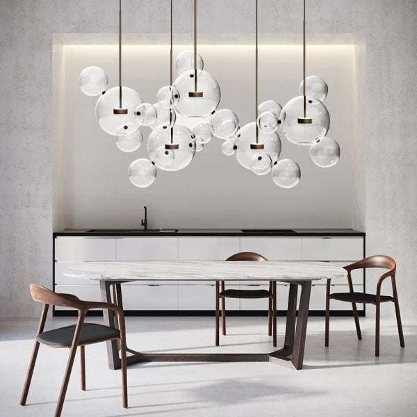 Suspension OrbisGlow Moderne en Verre Sphérique, Plusieurs Tailles