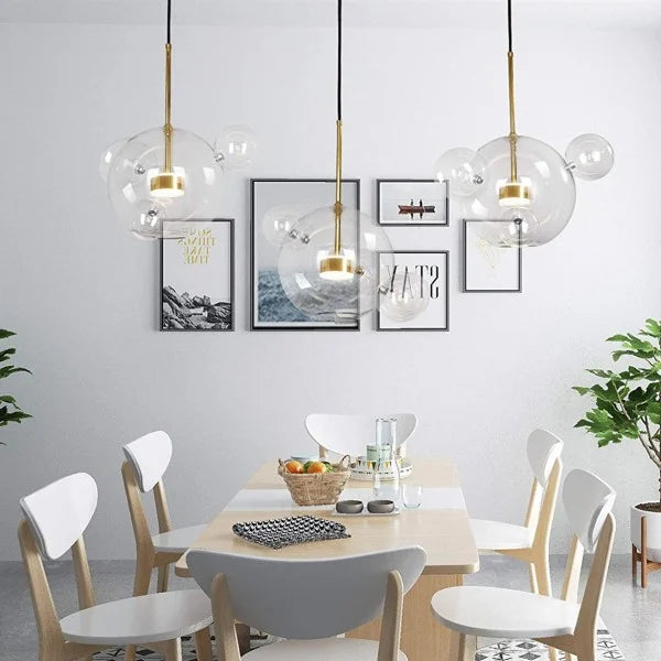 Suspension OrbisGlow Moderne en Verre Sphérique, Plusieurs Tailles