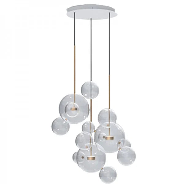 Suspension OrbisGlow Moderne en Verre Sphérique, Plusieurs Tailles