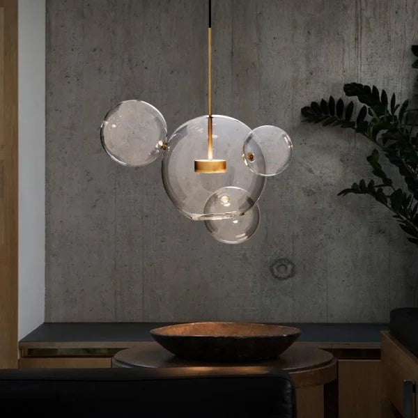 Suspension OrbisGlow Moderne en Verre Sphérique, Plusieurs Tailles
