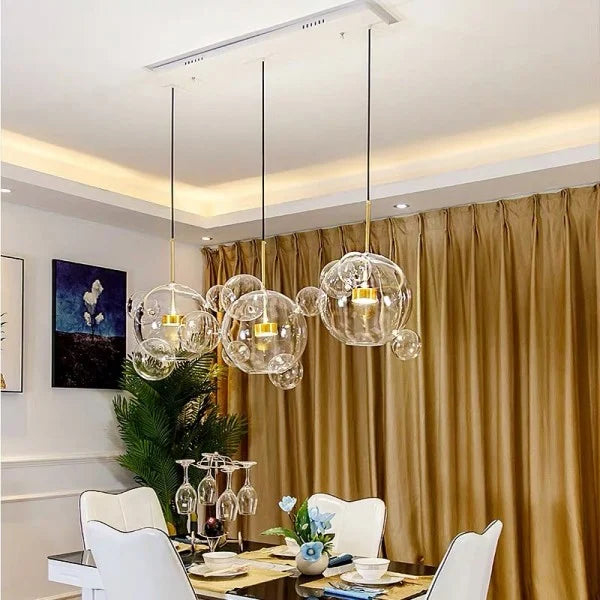 Suspension OrbisGlow Moderne en Verre Sphérique, Plusieurs Tailles