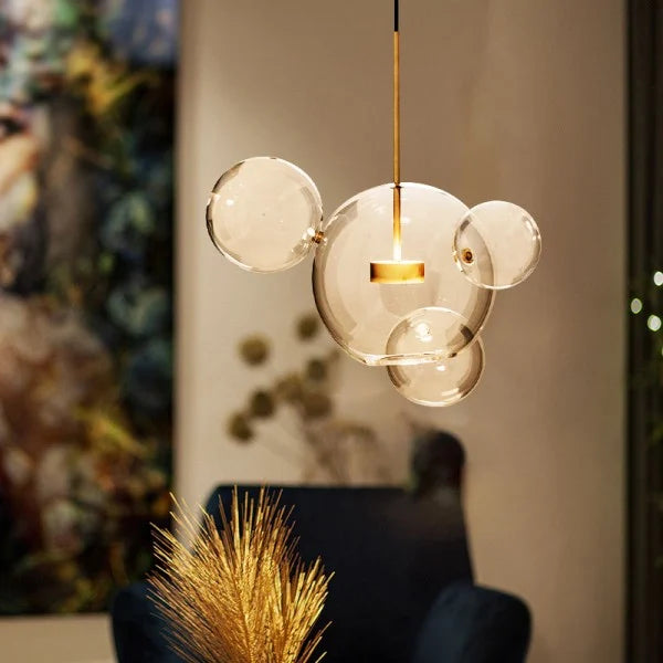 Suspension OrbisGlow Moderne en Verre Sphérique, Plusieurs Tailles