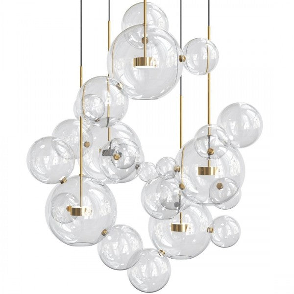 Suspension OrbisGlow Moderne en Verre Sphérique, Plusieurs Tailles