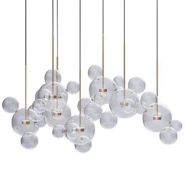Suspension OrbisGlow Moderne en Verre Sphérique, Plusieurs Tailles