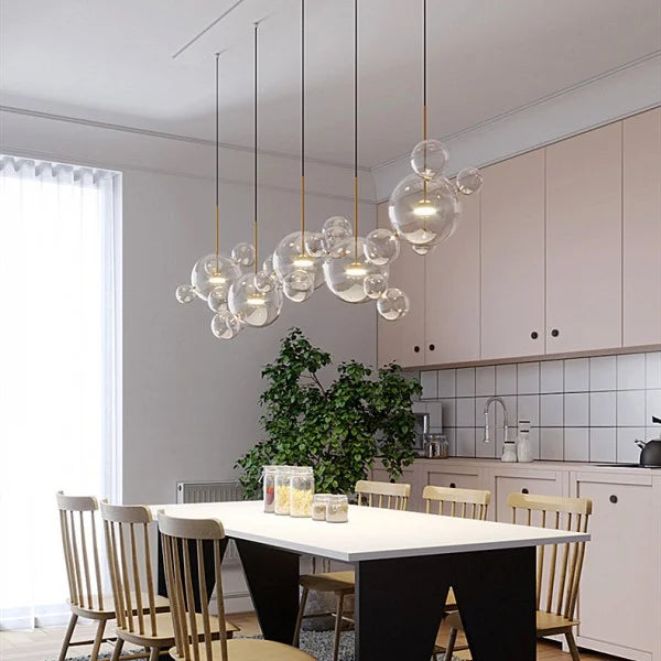 Suspension OrbisGlow Moderne en Verre Sphérique, Plusieurs Tailles