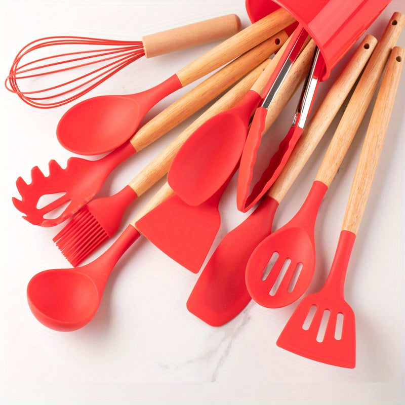 Set de 12 piese ustensile de bucătărie din silicon CulinaPro, rezistente la căldură