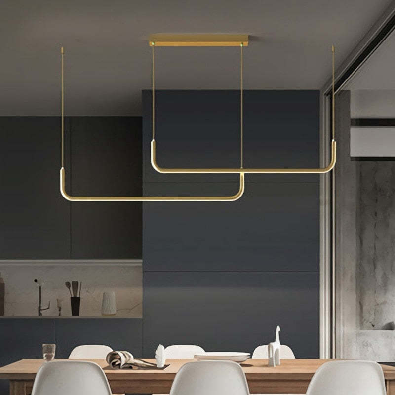 EdgeGlow pendellampe i metall og silikon, to LED-hoder, 90–150 cm