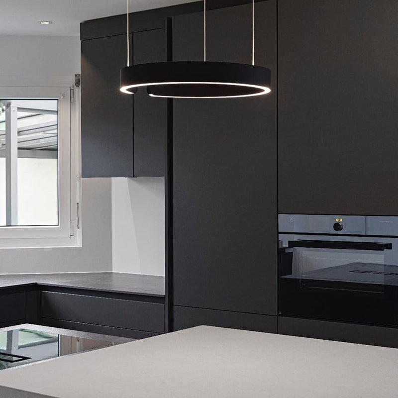 LyraHalo Pendant Light, Round Metal Design, Dimmable LED