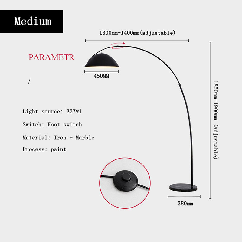Avi Modrn Fishing Rod Metal Floor Lamp, Black | Fioriscas