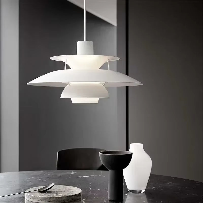 Petal Pendant Light, Danish-Inspired Iron Frame, 3 Sizes