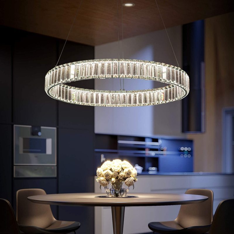 Kristy Elegant Round Crystal Chandelier, Clear | Fioriscas