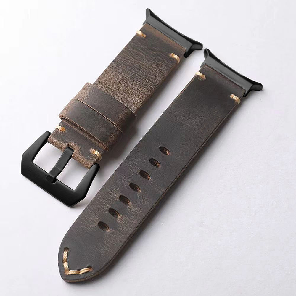 Full-Grain Leather Watch Band, Vintage Patina, Fits Samsung Watch Ultra 47mm
