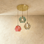 Petal Glow Stained Glass Pendant Light With Floral Bloom Motif