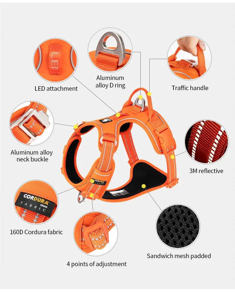 Postroj proti tahání pro psy od AstraPaw, reflexní nylon, XS až XL