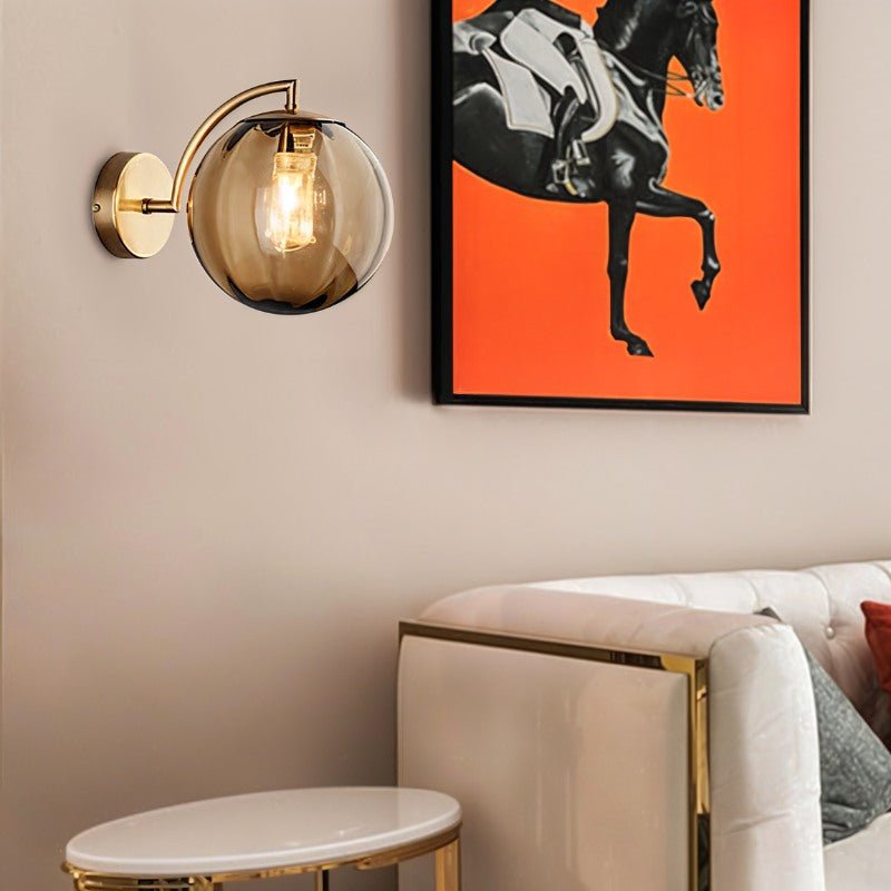 Aurelia Glass Orb Wall Lamp With Colorful Glass Shade Sconce