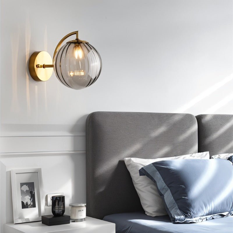 Aurelia Glass Orb Wall Lamp With Colorful Glass Shade Sconce