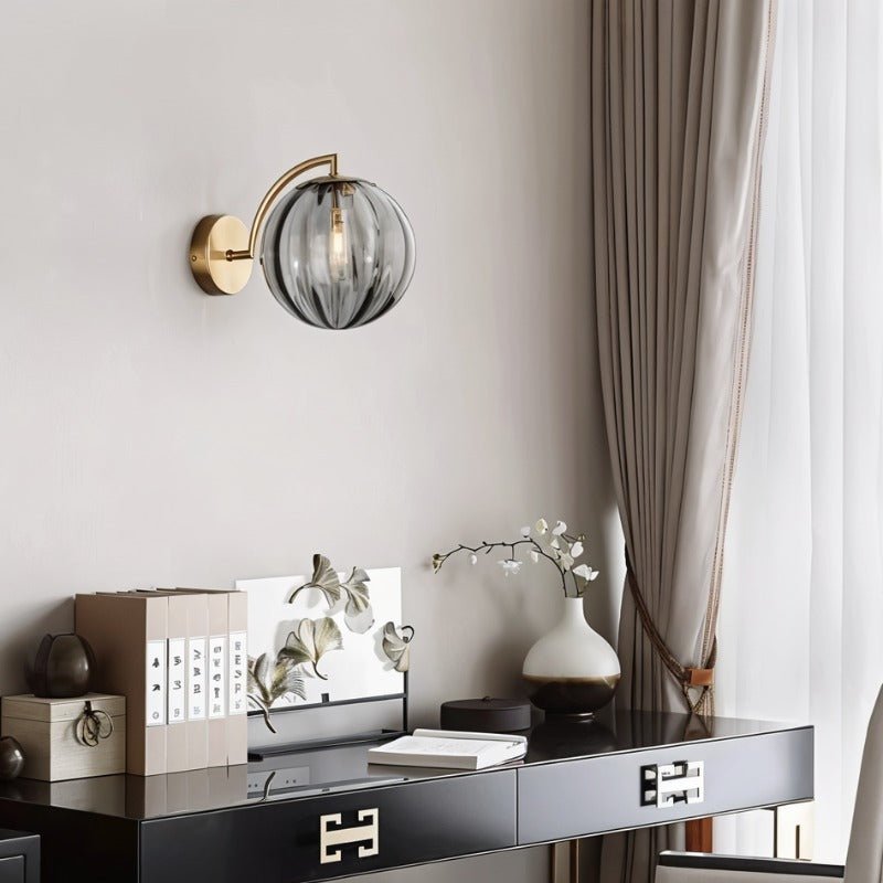 Aurelia Glass Orb Wall Lamp With Colorful Glass Shade Sconce