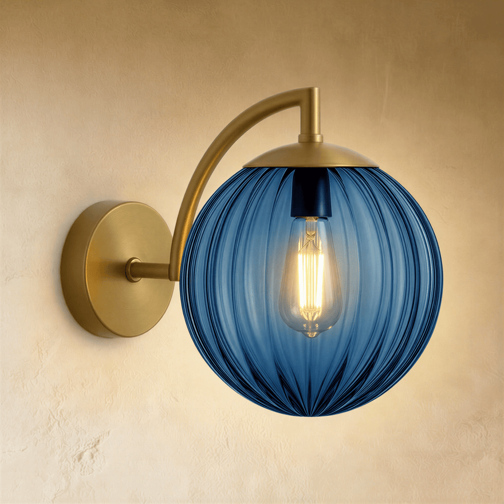 Aurelia Glass Orb Wall Lamp With Colorful Glass Shade Sconce