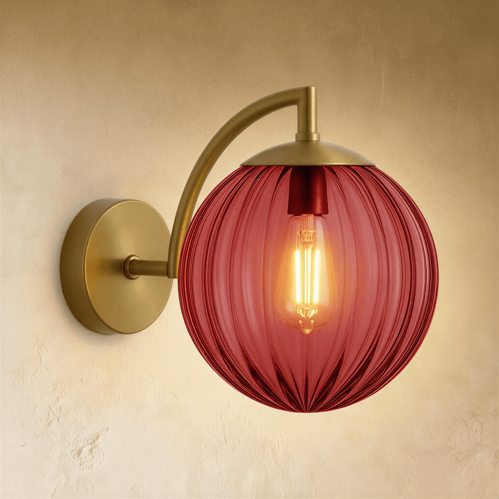 Aurelia Glass Orb Wall Lamp With Colorful Glass Shade Sconce
