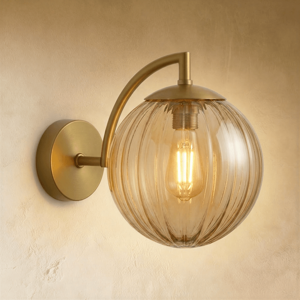 Aurelia Glass Orb Wall Lamp With Colorful Glass Shade Sconce