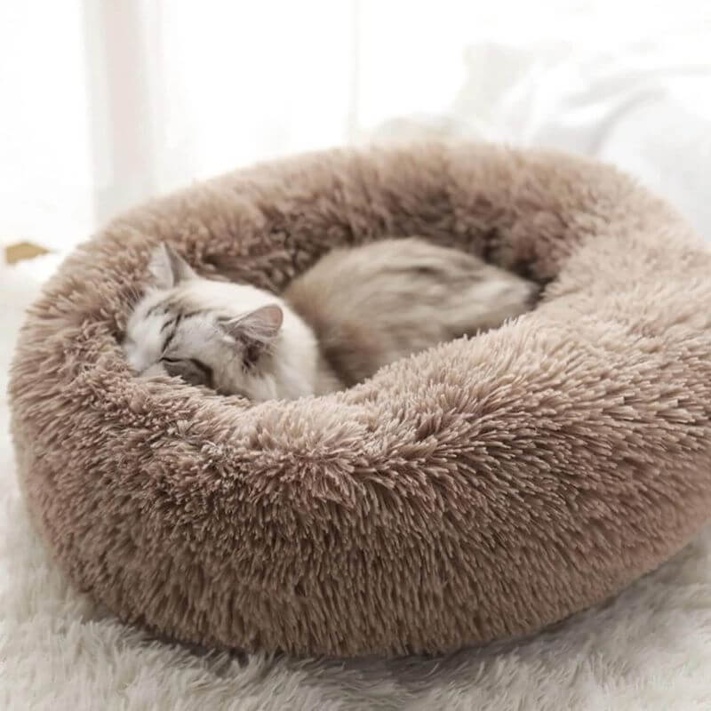 CalmPaws knus kattenbed, zacht kussen in maten XS tot en met XXL