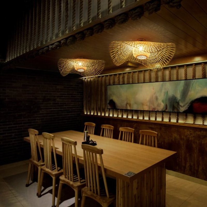 Nokari Rattan Pendant Light, Boho Japanese-Inspired Warm Glow