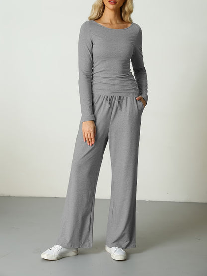 Duo Cocooning I Top Asymétrique et Pantalon Large Aérien