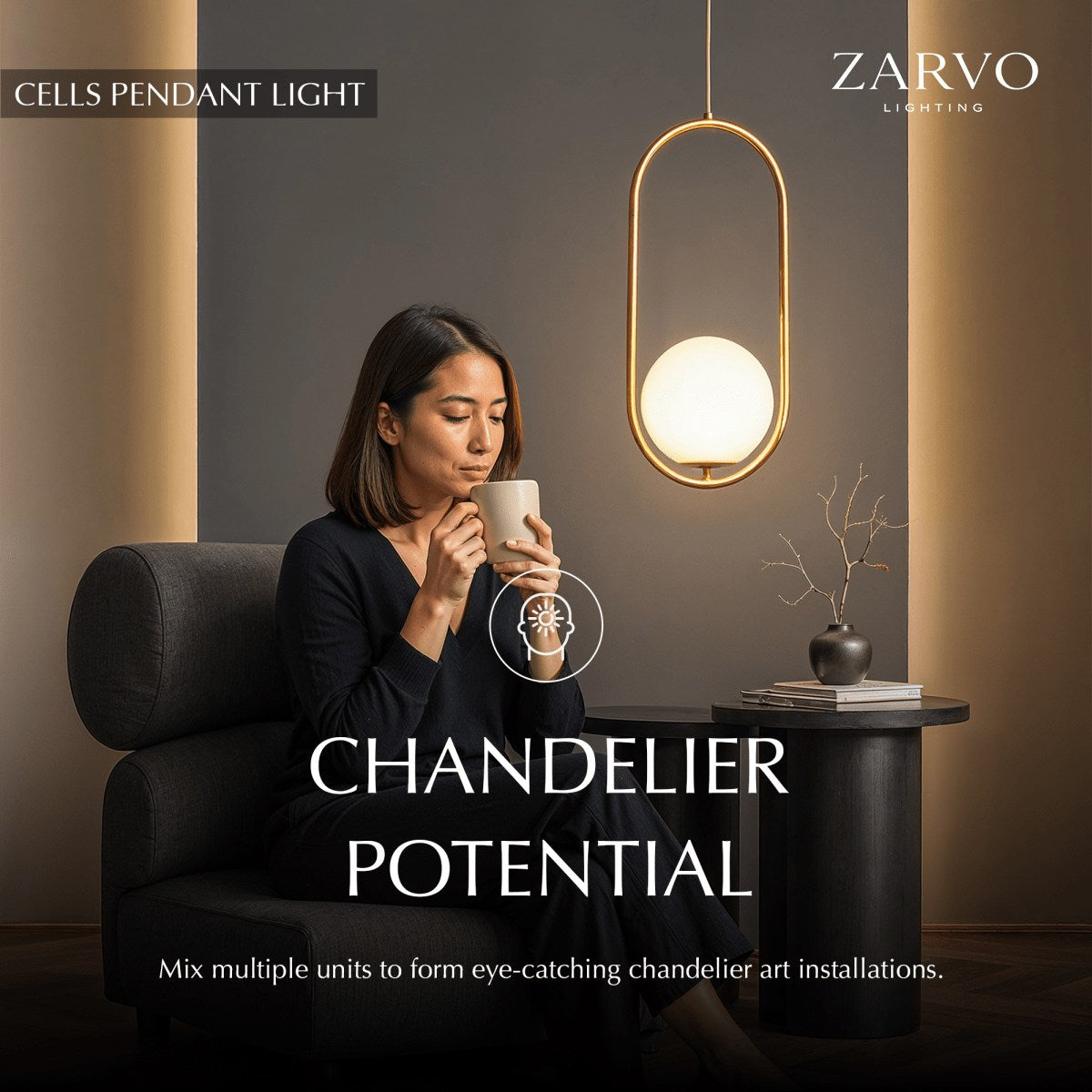 VeraGrid Pendant Light With Brass Black Or Chrome Finishes