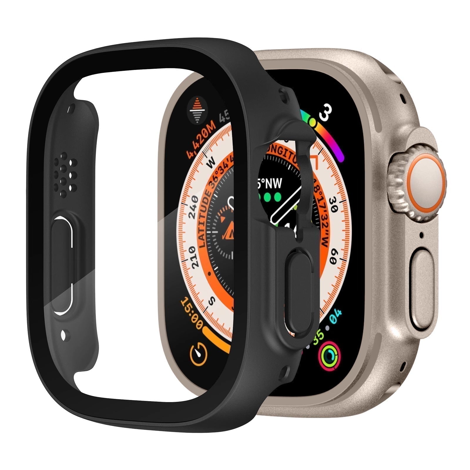 Nasazovací pouzdro NovaGuard pro Apple Watch s tvrzeným sklem na displej