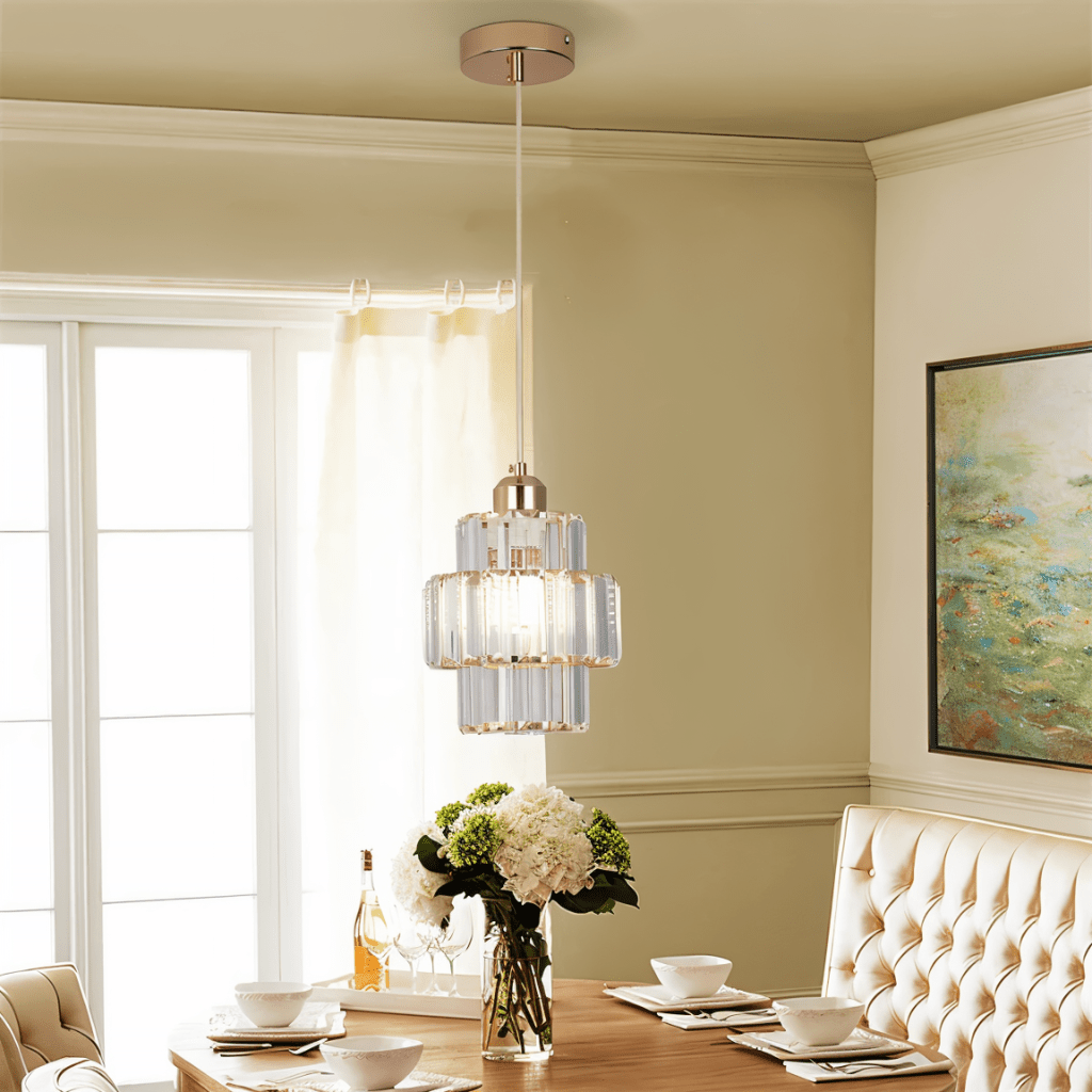 Luminique Crystal Pendant Light With LED For Living Rooms And Hallways