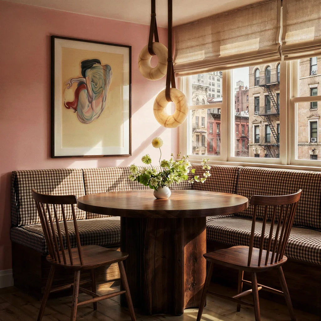 Halo Alabaster Pendant Light With Custom Leather Straps