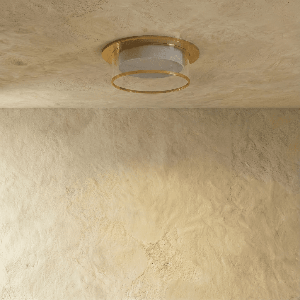 LumenAura Sleek LED Downlight With Acrylic Shade Gold And Silver Finish