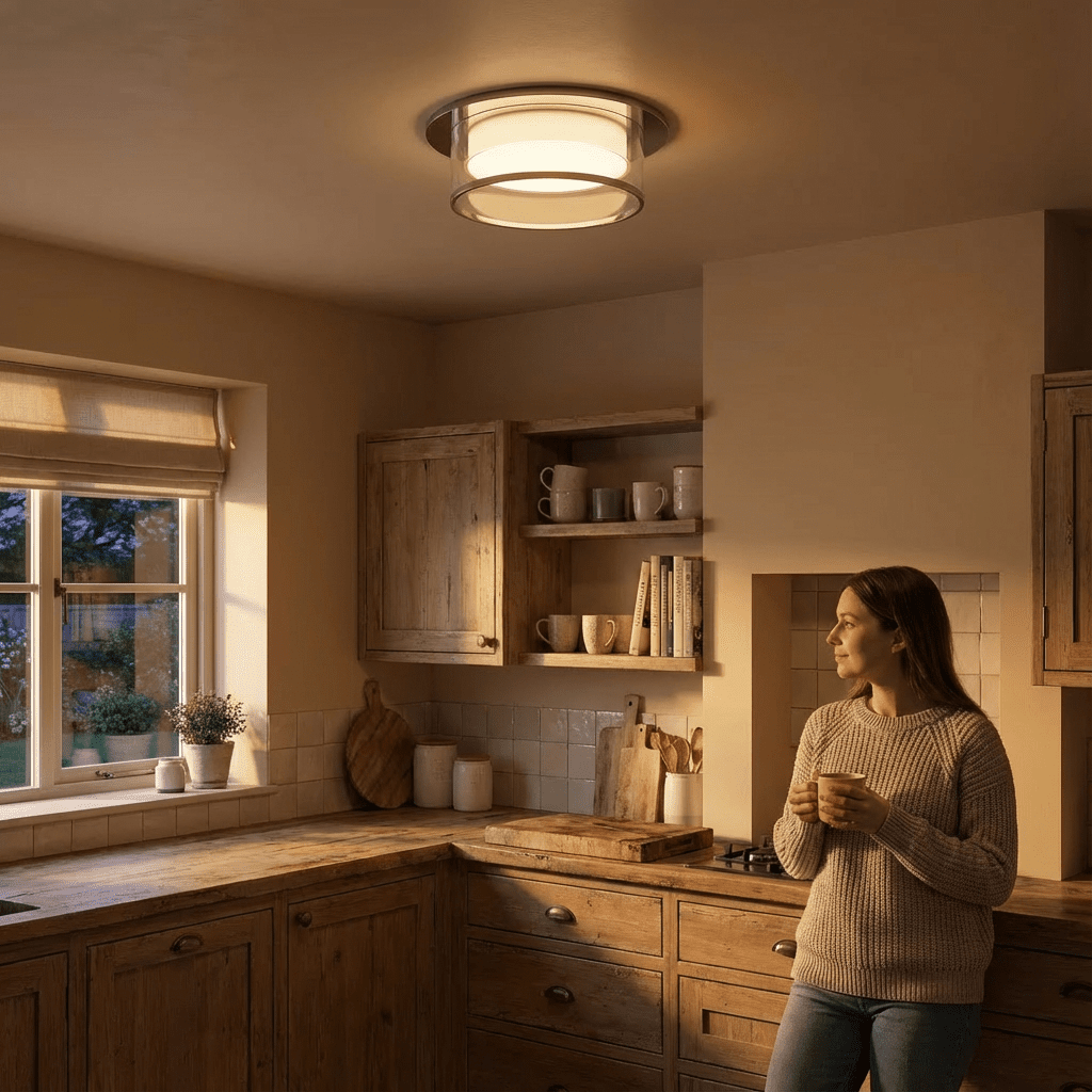 LumenAura Sleek LED Downlight With Acrylic Shade Gold And Silver Finish