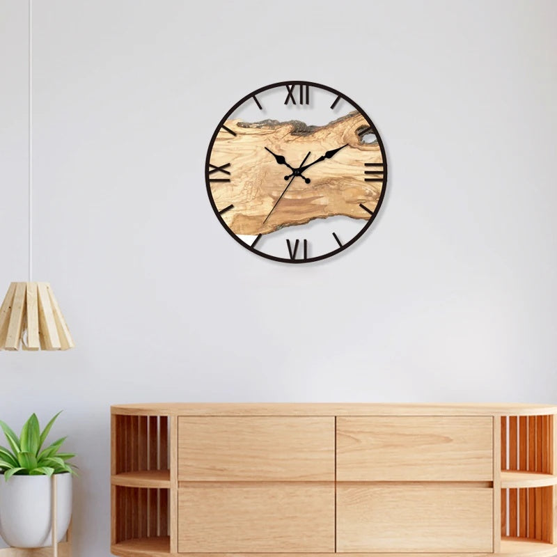 Orologio da parete rotondo AstraLume con quadrante in acrilico trasparente, design minimalista