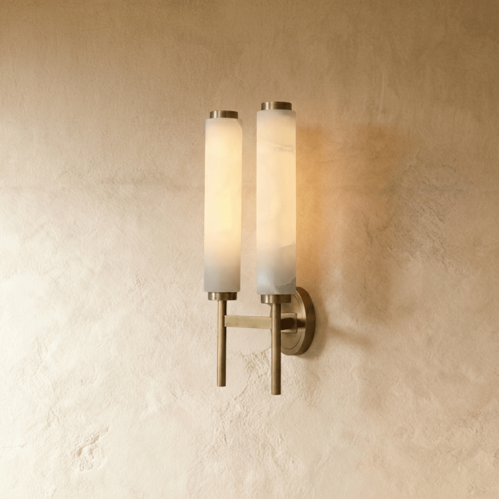 LumenSilk Alabaster Vertical Wall Light For Subtle Architectural Glow