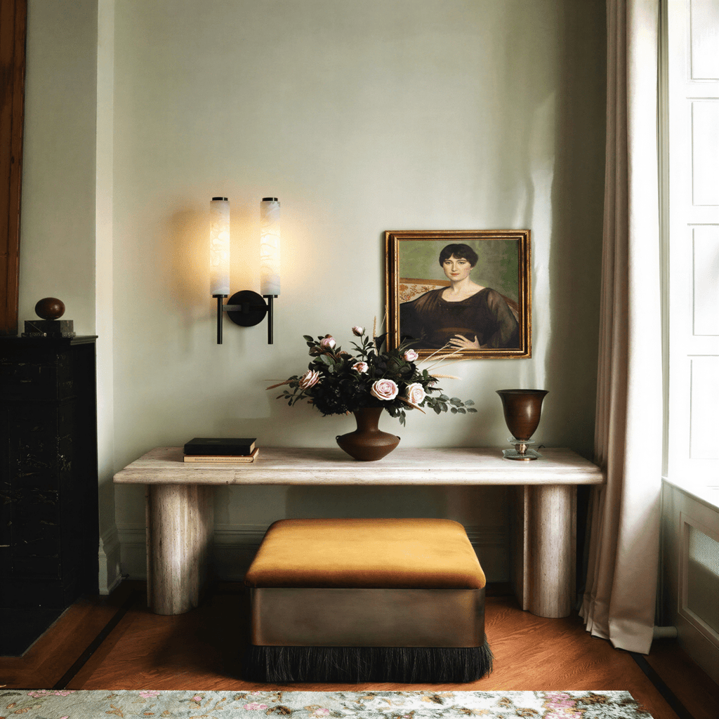 LumenSilk Alabaster Vertical Wall Light For Subtle Architectural Glow