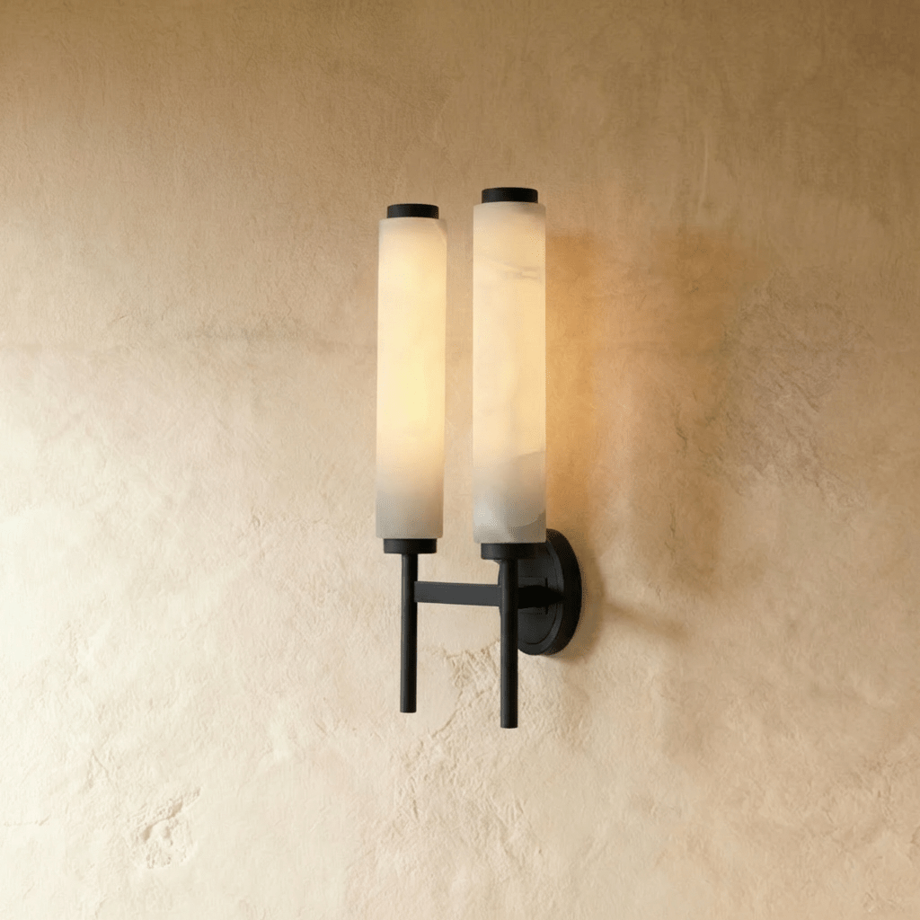LumenSilk Alabaster Vertical Wall Light For Subtle Architectural Glow
