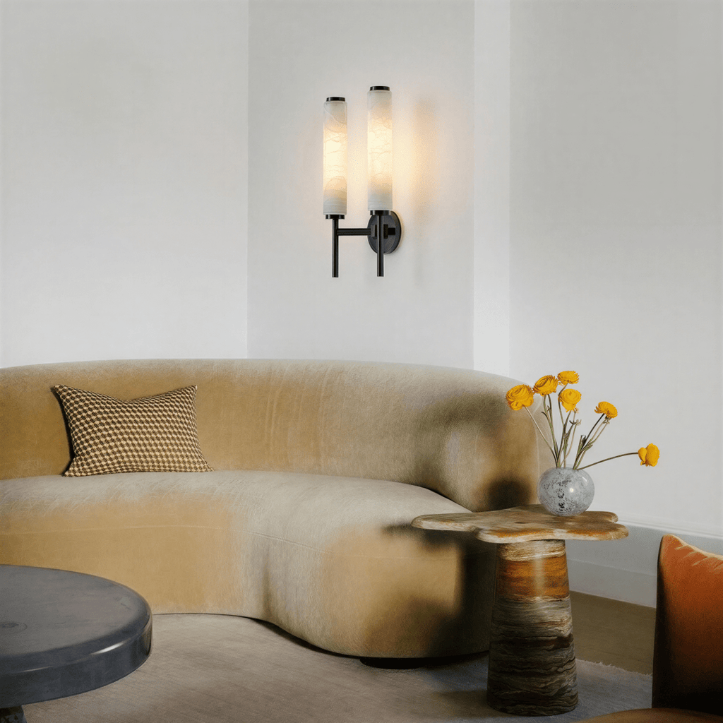 LumenSilk Alabaster Vertical Wall Light For Subtle Architectural Glow