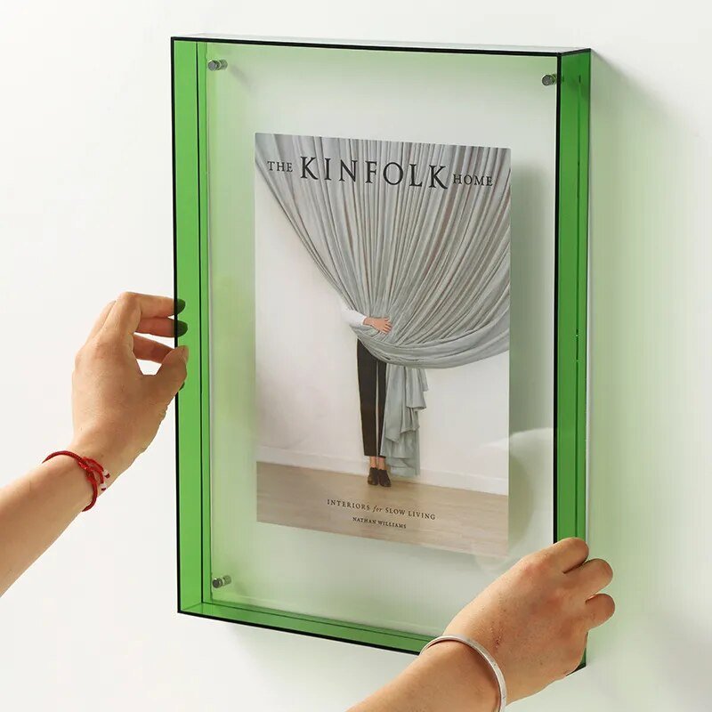 Acrylic Photo Frame for Wall Display, NovaGlass Multicolor Design