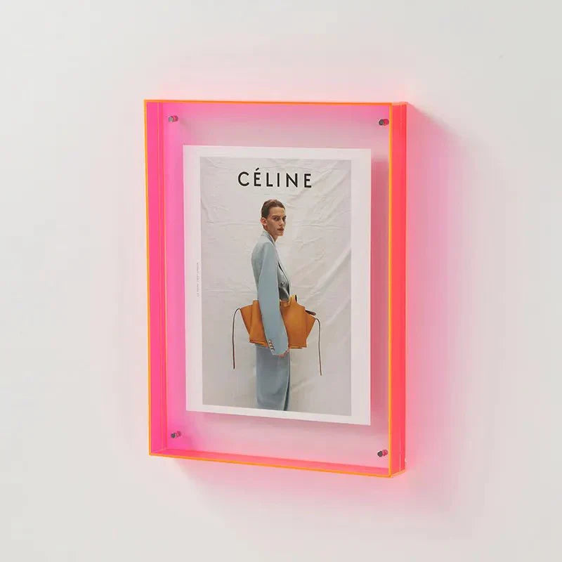 Acrylic Photo Frame for Wall Display, NovaGlass Multicolor Design