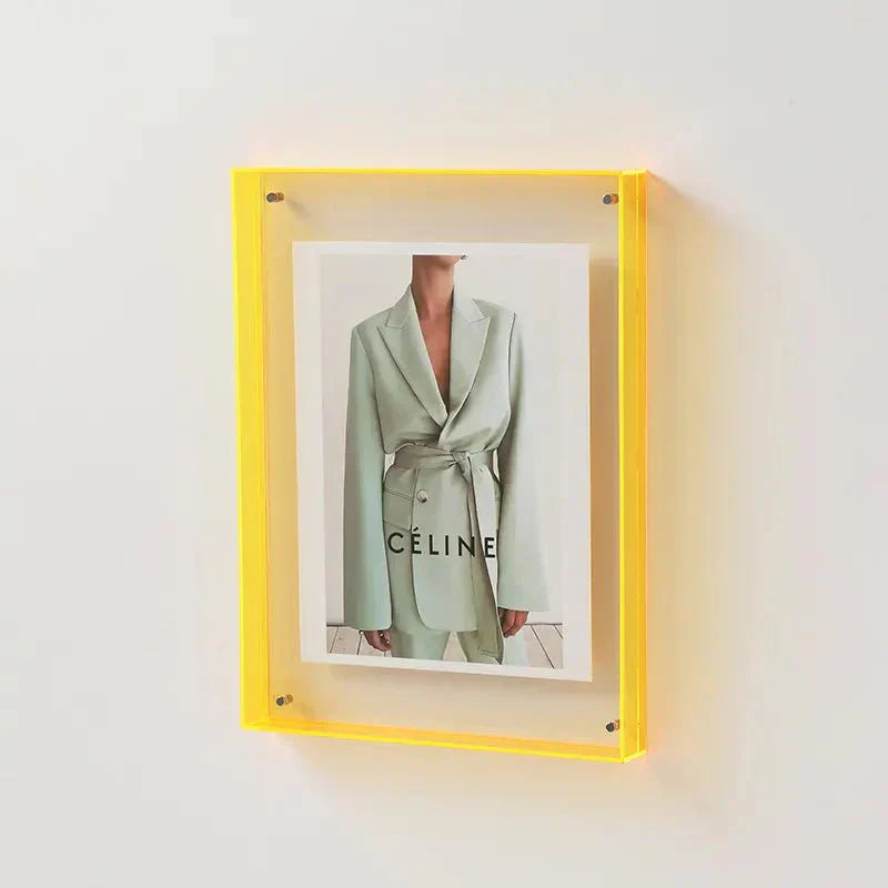 Acrylic Photo Frame for Wall Display, NovaGlass Multicolor Design