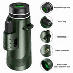 Arden 600X -kompakti monokulaari, HD-optiikka lintujen tarkkailuun ja ulkoiluun