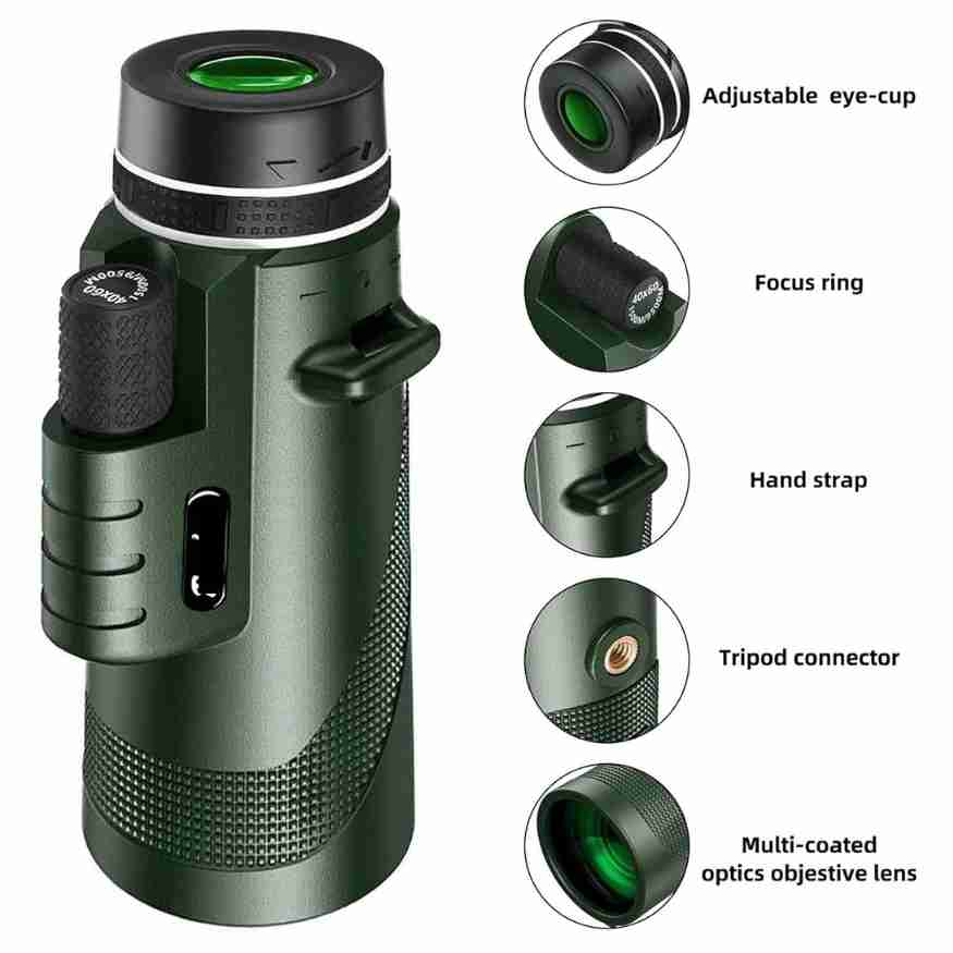 Arden 600X -kompakti monokulaari, HD-optiikka lintujen tarkkailuun ja ulkoiluun