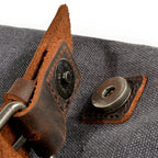 Waxed Canvas Crossbody Sling Bag With Leather Trim, Vintage Style