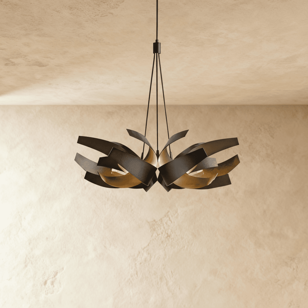 Lumenweave Sculptural Chandelier Forged Metal Finish