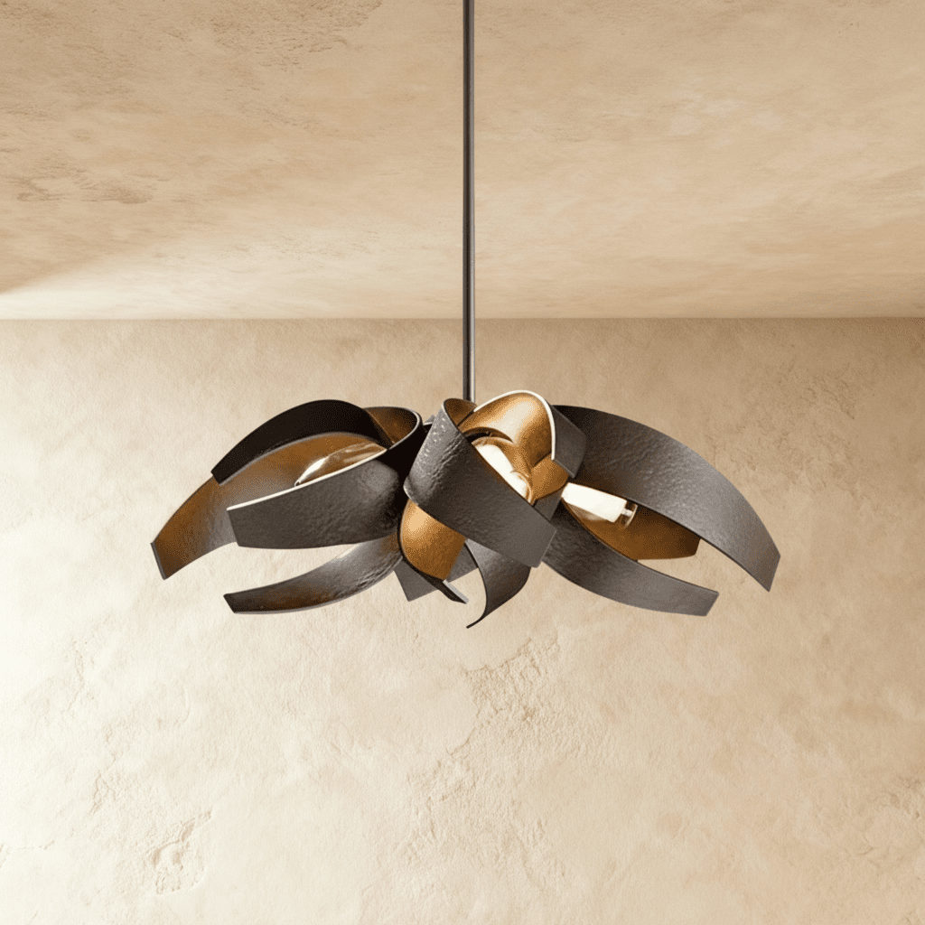 Lumenweave Sculptural Chandelier Forged Metal Finish